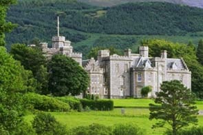 Photo of the exterior of Inverlochy Castle in the Scottish Highlands